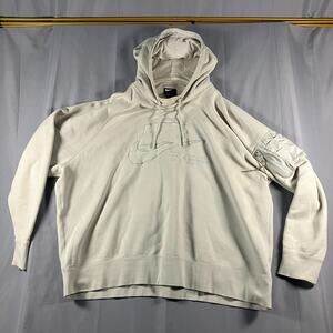 Nike Block Mens XXL Pullover‎ Futura Logo Hoodie Beige Tan Sportswear